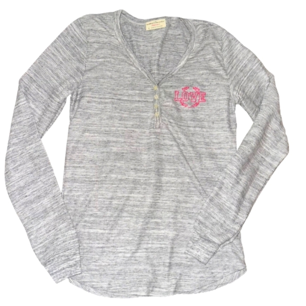 Bobbie Brooks Sleepwear Gray Thermal Top Sz 2X